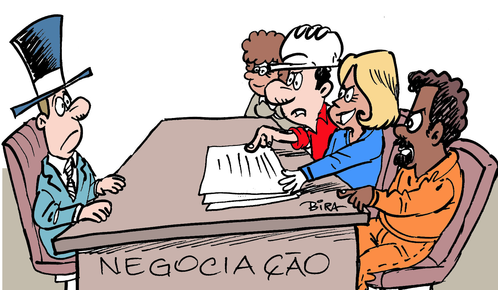 negociação na mesa